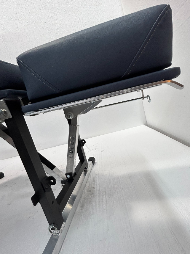 Lifetimer International | Blue ergonomic rectangular cushion headpiece for Ultim-Lite Portable Ergonomic Chiropractic drop adjustment therapy table airline travel friendly and also for massage, acupuncture and naturopath, physios and physical therapy