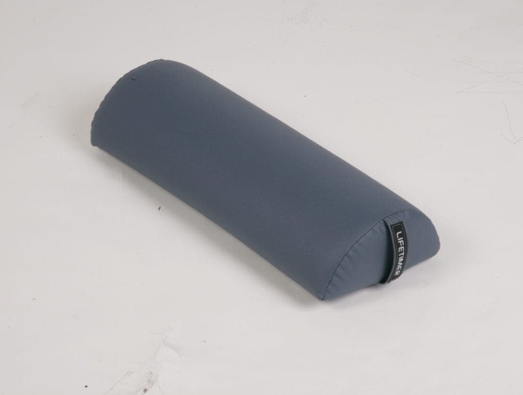 blue 8″ half round foam chiropractic, massage, physical therapy bolster cushions for under the patients’ head, neck, ankles or abdomen for added patient comfort and ergonomics