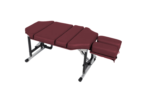 Burgundy Lifetimer International LT-500 portable pediatric table is a portable table designed for chiropractic, massage, and examination services for children.