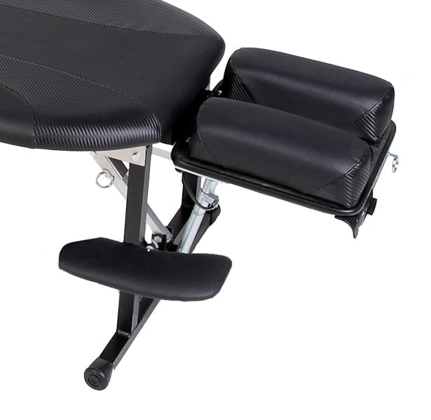 Black carbon fiber Lifetimer International Table option accessory ergonomic pivoting arm rests for portable chiropractic, massage and physical therapy table LT-CAT