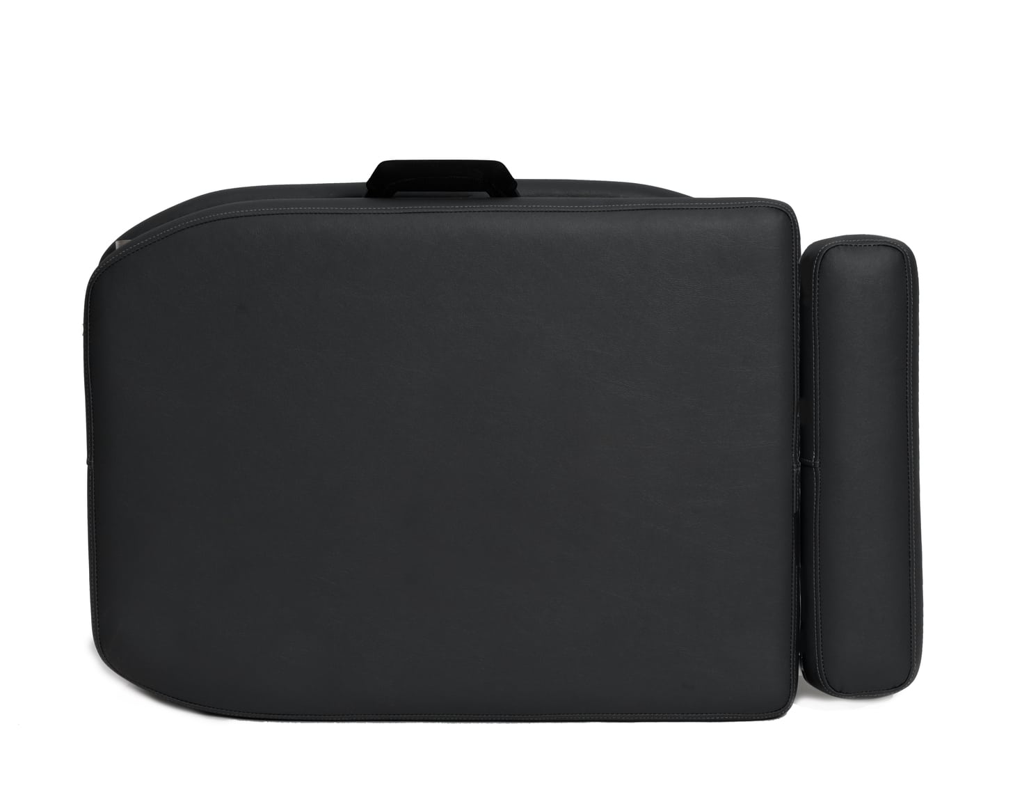 Black Lifetimer International lightweight Travel-Lite portable table for chiropractic, massage, acupuncture, naturopathy, physios, airline friendly travel professional athlete treatment table folded