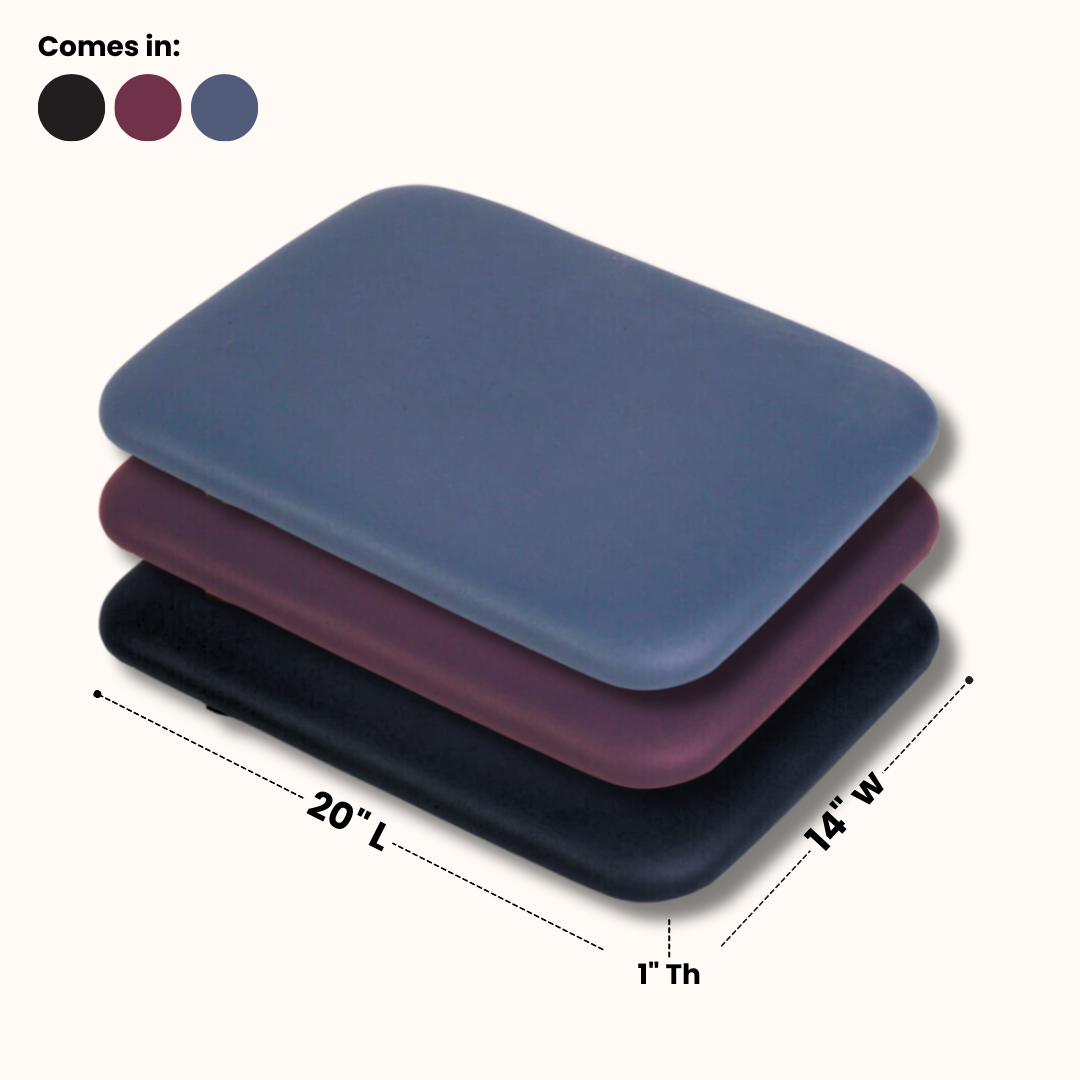 blue burgundy black Lifetimer International polyvinyl chiropractic adjusting boards dimensions 20"L x 14"W x 1"Thick for adjustments including pelvic blocking non-slip