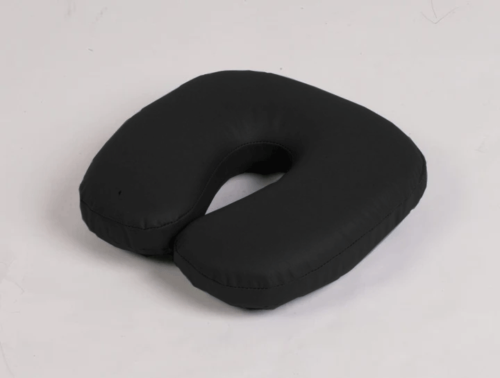 black crescent shaped face cushion for chiropractic, massage, acupuncture, physios, physical therapy, naturopathy therapy