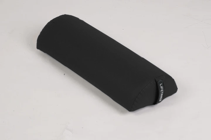 black 8″ half round foam chiropractic, massage, physical therapy bolster cushions for under the patients’ head, neck, ankles or abdomen for added patient comfort and ergonomics