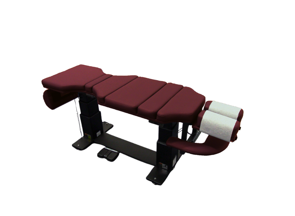 Burgundy Electric Chiropractic Elevation Lift Table for Chiropractors
