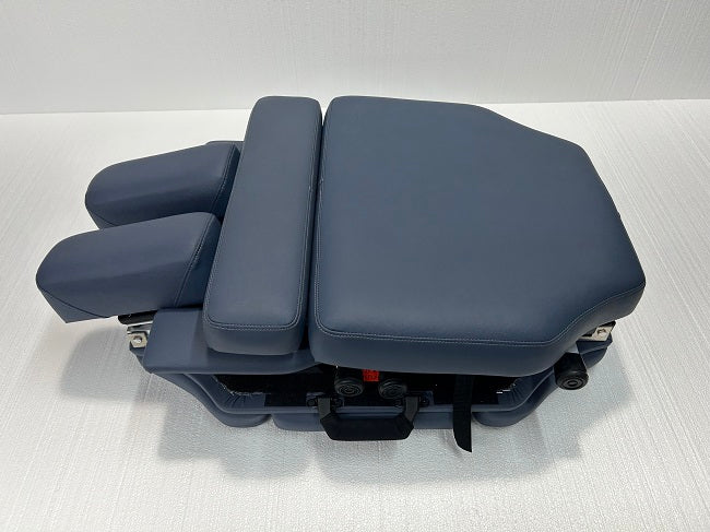 Blue Lifetimer International light-weight Ultim-Lite Portable Ergonomic Chiropractic adjustment therapy table airline travel friendly and also for massage, acupuncture and naturopath, physios and physical therapy folded for travel