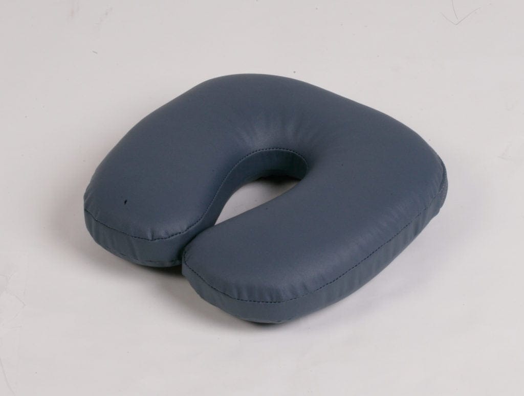 blue crescent shaped face cushion for chiropractic, massage, acupuncture, physios, physical therapy, naturopathy therapy