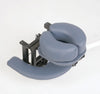 blue quick touch elevation headpiece for chiropractic and massage tables with face cushions