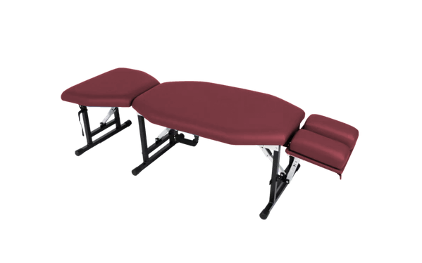 Burgundy Lifetimer International LT-50 portable chiropractic adjustment drop treatment table also for physical therapy and massage