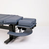 Blue Lifetimer International Table Option rectangle face cushions and infinite adjusting quick touch headpiece for portable and elevation flexion / distraction chiropractic and massage tables