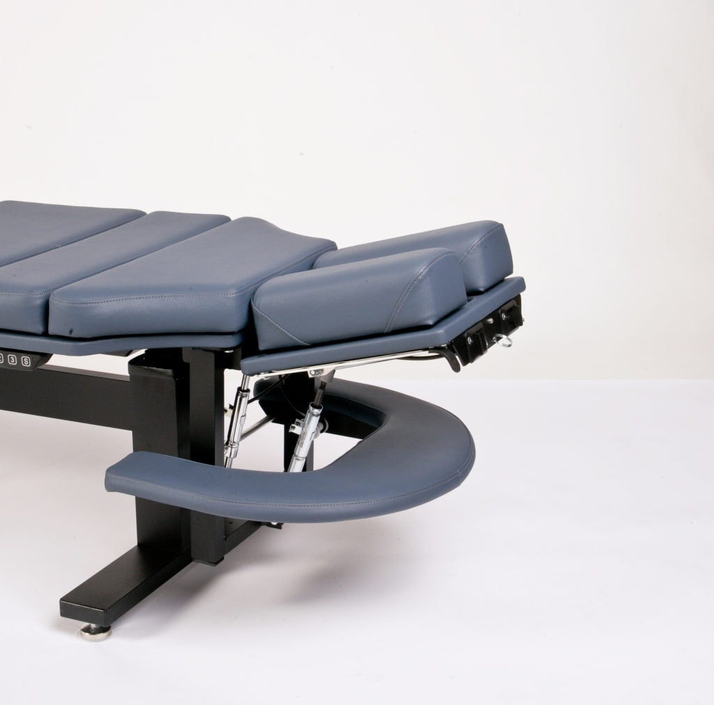 Blue Lifetimer International Table Option rectangle face cushions and infinite adjusting quick touch headpiece up / raised position