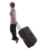 Black Lifetimer International lightweight travel case for portable Travel-Lite table luggage bag / case / medical bag and spinner wheels checked airline bag