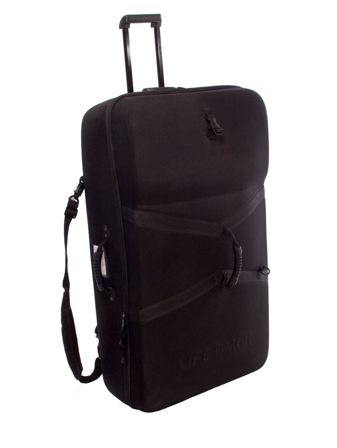Black Lifetimer International lightweight travel case for portable Travel-Lite table luggage bag / case / medical bag w/ shoulder strap